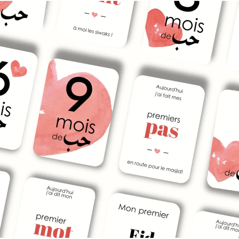 Cartes étapes " mes premières fois de bébé musulman "